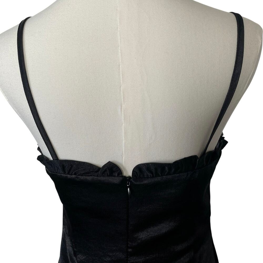 Storets Y2K Satin Cocktail Dress NYE Party Black Mini Dress Size Small - Picture 4 of 10